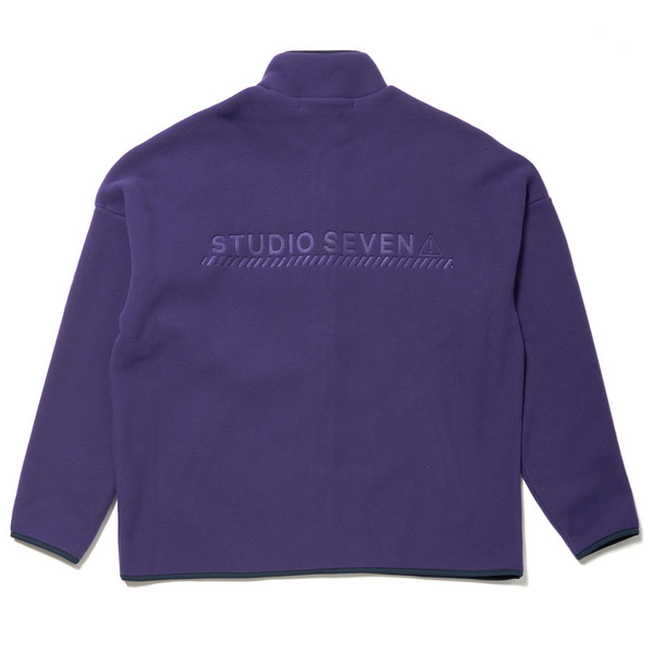 Stand Collar Full Zip Fleece Jacket 詳細画像 Purple 12