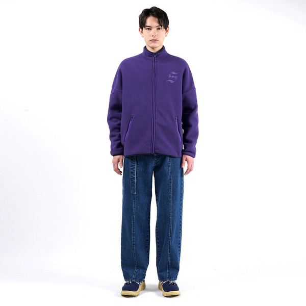 Stand Collar Full Zip Fleece Jacket 詳細画像 Purple 13