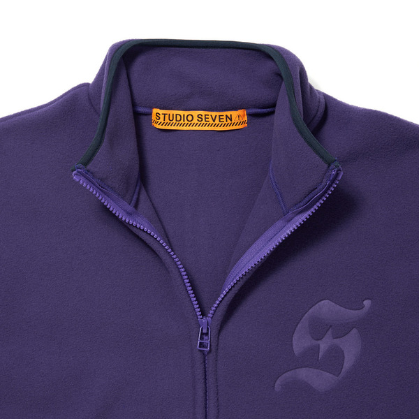 Stand Collar Full Zip Fleece Jacket 詳細画像 Purple 6