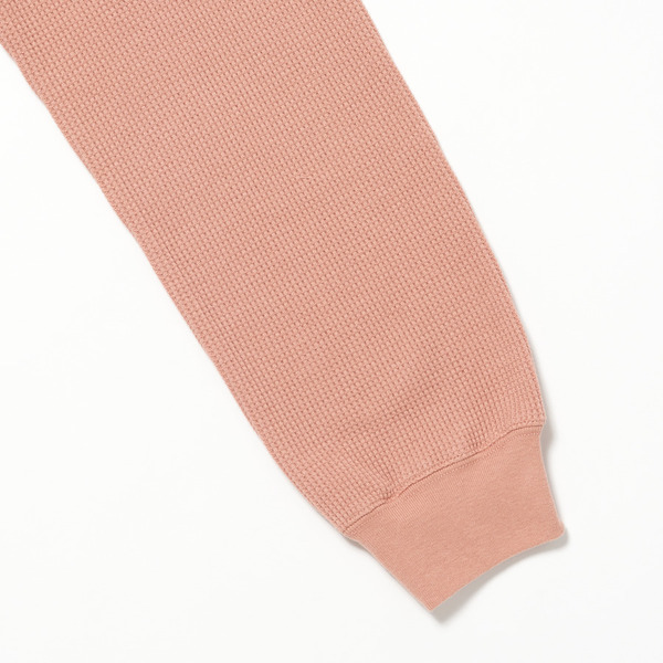 Side Button Waffle LS Tee 詳細画像 Salmon Pink 11