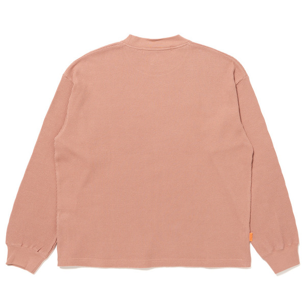 Side Button Waffle LS Tee 詳細画像 Salmon Pink 12