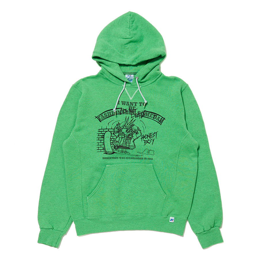 Russell Athletic Χ HONESTBOY "Change Clothes" Hoodie 詳細画像 Green 1