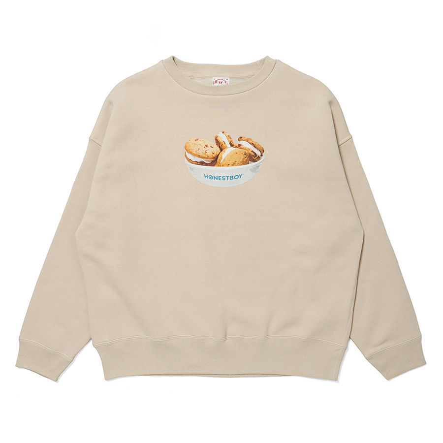 HONESTBOY Crew Sweat Shirt 詳細画像 Beige 1