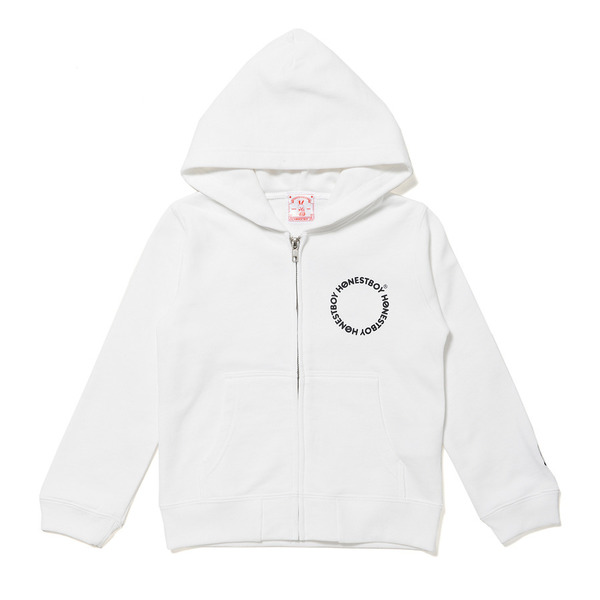 HB College Style Roger Zip Hoodie for Kids 詳細画像 White 1