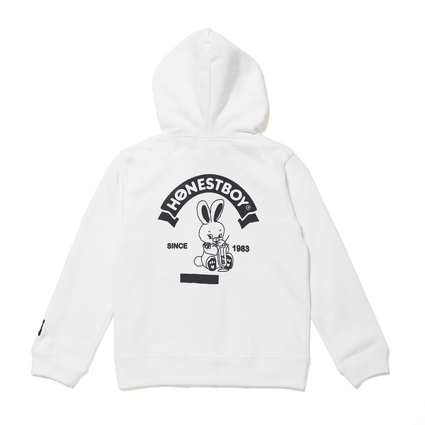 HB College Style Roger Zip Hoodie for Kids 詳細画像 White 1