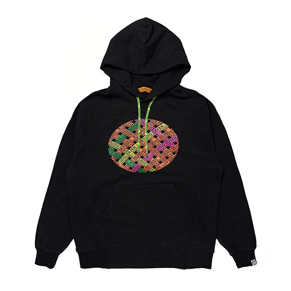 Woven Caution Print Hoodie