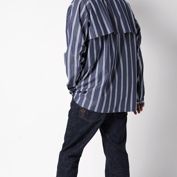 Mao Collar Long Tail Stripe Shirt | STUDIO SEVEN (スタジオ セブン)