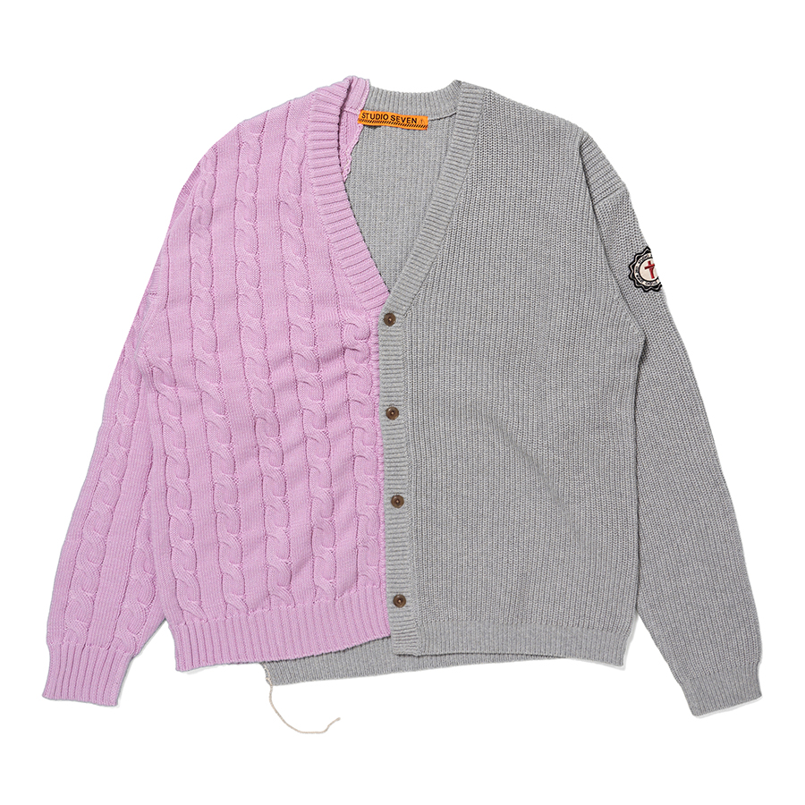 Docking Knit Pastel Color Cardigan 詳細画像 Pink 1