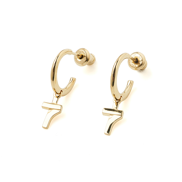 7 Cross Gold Hoop Earrings