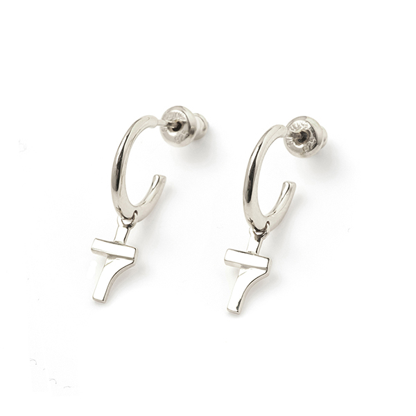 7 Cross Silver Hoop Earrings