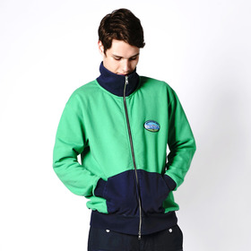 Standcollar Zip Bicolor Sweat Jacket 詳細画像