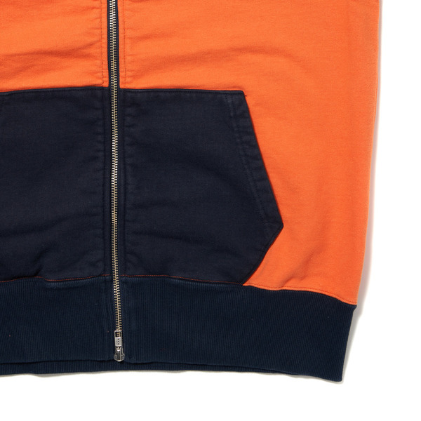 Standcollar Zip Bicolor Sweat Jacket 詳細画像 Orange 5