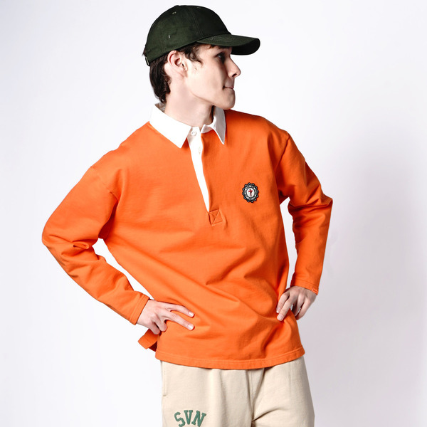 French Terry Rugger Shirt 詳細画像 Orange 8