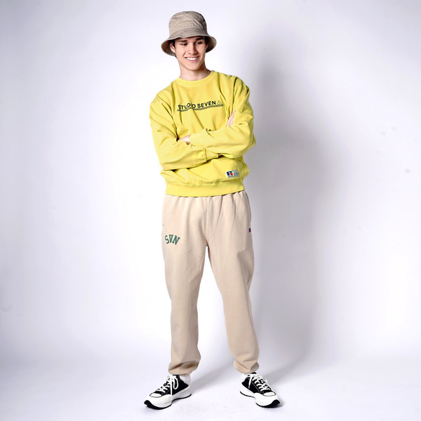 Russell Athletic Χ STUDIO SEVEN Logo Crew Sweatshirt 詳細画像 Navy 7