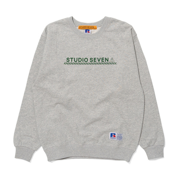 Russell Athletic Χ STUDIO SEVEN Logo Crew Sweatshirt 詳細画像 H.Grey 1