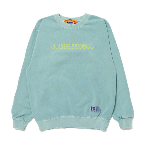 Russell Athletic Χ STUDIO SEVEN Logo Crew Sweatshirt 詳細画像 L.Green 1