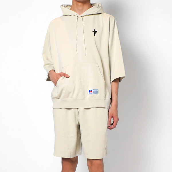 Russell Athletic x STUDIO SEVEN SS Hoodie 詳細画像 O.White 6