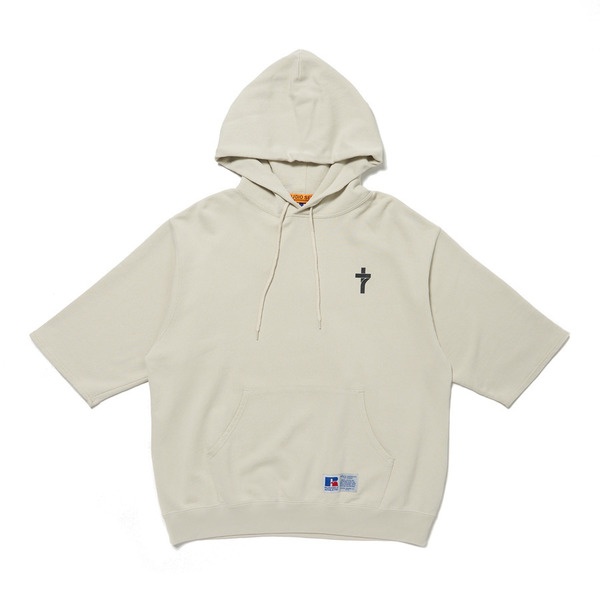 Russell Athletic x STUDIO SEVEN SS Hoodie 詳細画像 O.White 1
