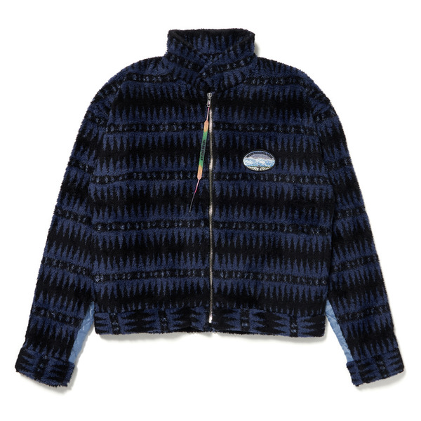 Short Length Coral Fleece Zip Shirt Jacket 詳細画像 Navy 1