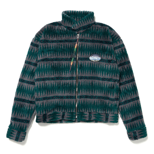 Short Length Coral Fleece Zip Shirt Jacket 詳細画像 Green 1