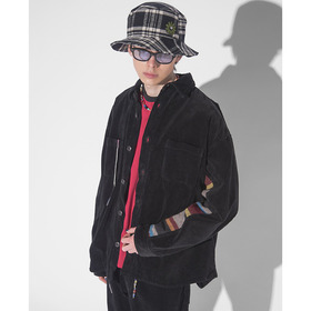 Border Switching Corduroy Shirt Jacket 詳細画像