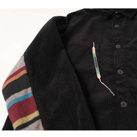 Border Switching Corduroy Shirt Jacket 詳細画像