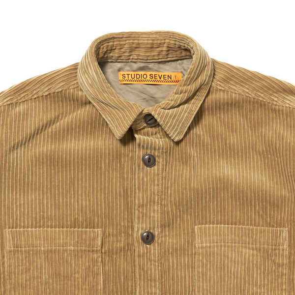 Border Switching Corduroy Shirt Jacket 詳細画像 Black 1