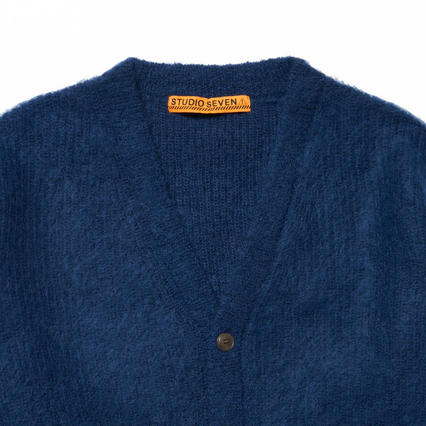 Mohair Switching Color Cardigan 詳細画像 Navy 1