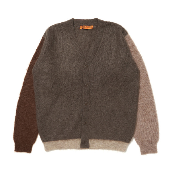 Mohair Switching Color Cardigan 詳細画像 Beige 1
