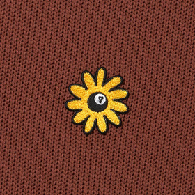 Flower Wappen Switching Pullover Knit Sweater 詳細画像