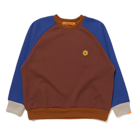 Flower Wappen Switching Pullover Knit Sweater