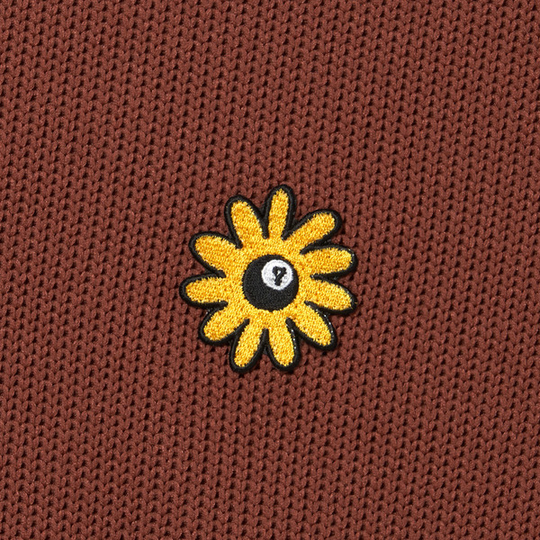 Flower Wappen Switching Pullover Knit Sweater 詳細画像 Grey 7