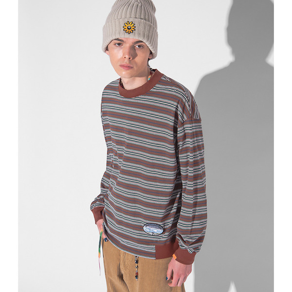 NATIONAL PARK Wappen Multi Color Border LS Tee 詳細画像 Brown 7