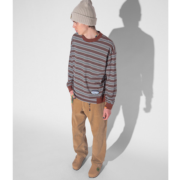NATIONAL PARK Wappen Multi Color Border LS Tee 詳細画像 Brown 8