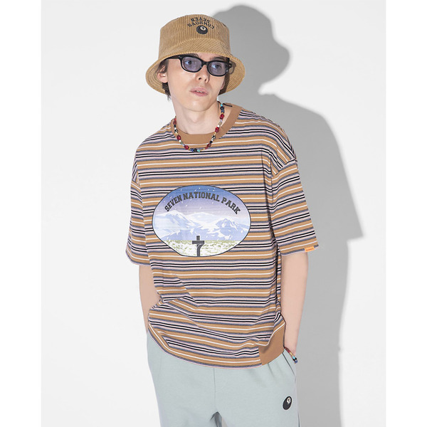NATIONAL PARK Printed Multi Color Border SS Tee 詳細画像 O.White 11