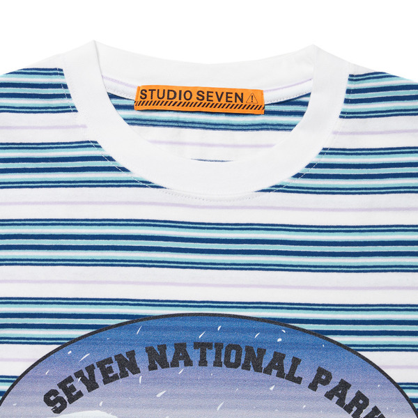 NATIONAL PARK Printed Multi Color Border SS Tee 詳細画像 O.White 2