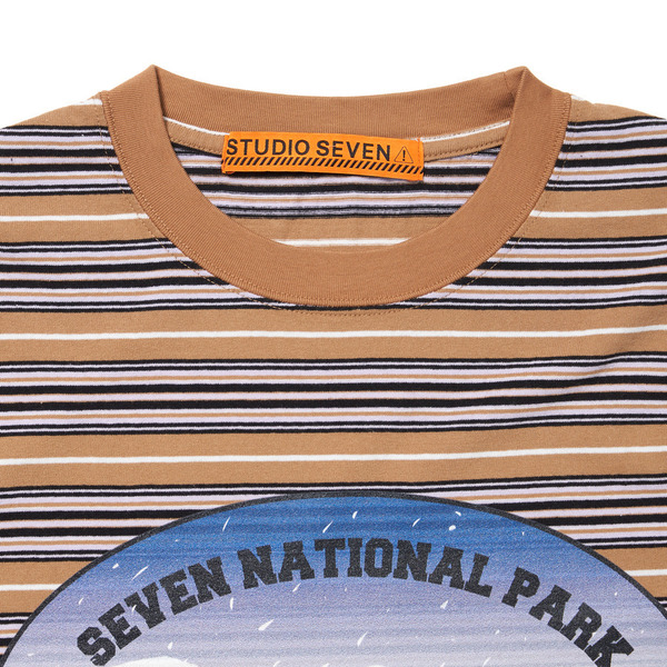 NATIONAL PARK Printed Multi Color Border SS Tee 詳細画像 O.White 6