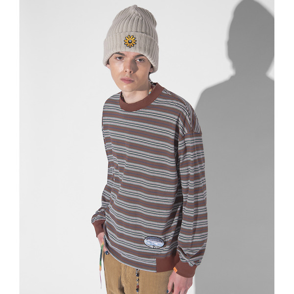 高評価なギフト STUDIO SEVEN スタジオセブン Flower Wappen Knit Cap ニットキャップ ネイビー 