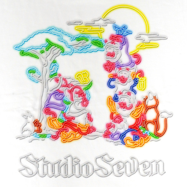 Seven Animals Neon Printed SS Tee 詳細画像 Black 6