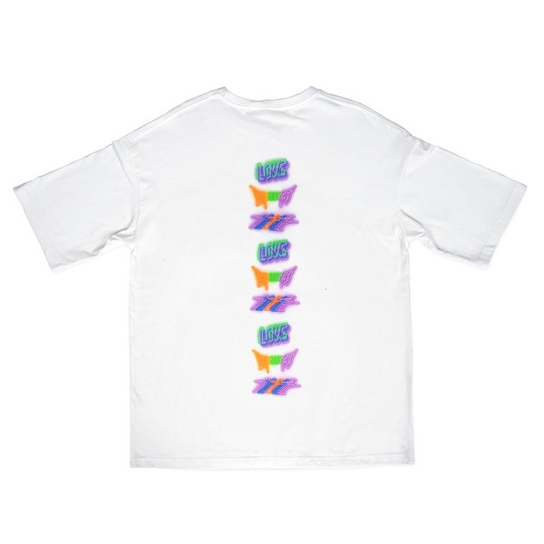 LOVE DREAM HAPPINESS  Neon Printed SS Te 詳細画像 White 2