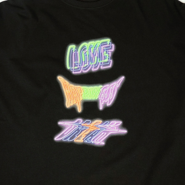 LOVE DREAM HAPPINESS  Neon Printed SS Te 詳細画像 White 5