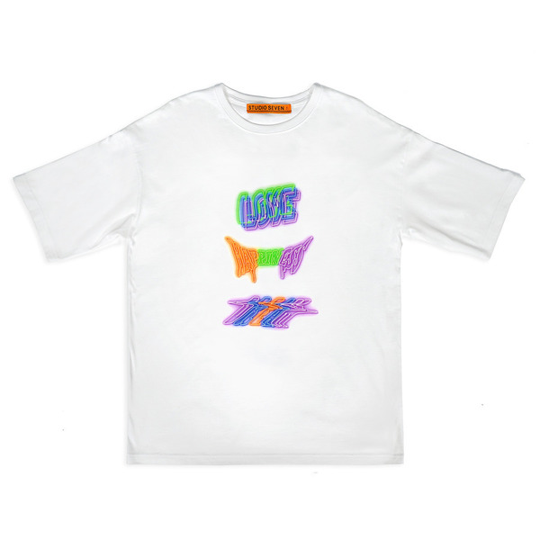 LOVE DREAM HAPPINESS  Neon Printed SS Te 詳細画像 White 1