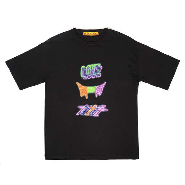 LOVE DREAM HAPPINESS  Neon Printed SS Te 詳細画像 Black 1