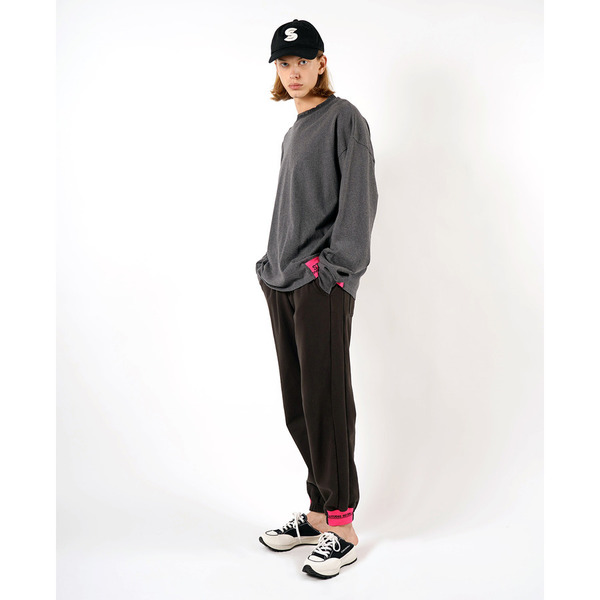 Neon Caution Rib Sweat Pants 詳細画像 H.Grey 17