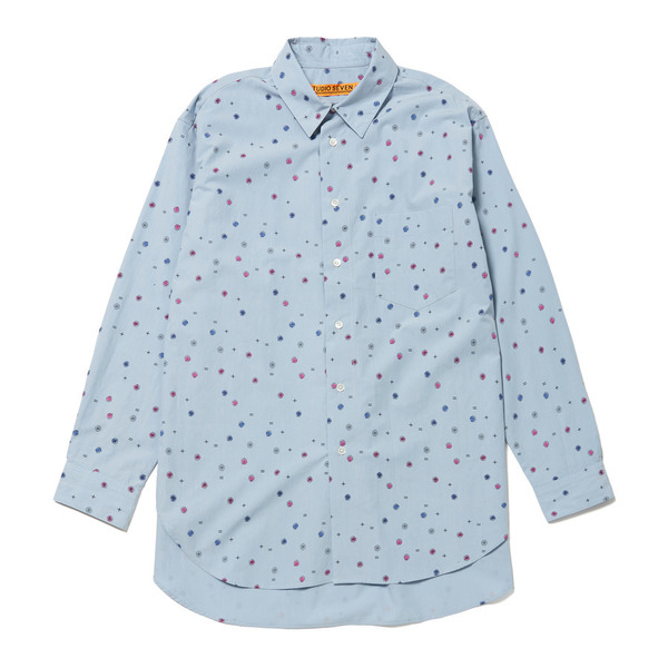 STUDIO SEVEN Original Flower Pattern Big Shirt 詳細画像 Sax 1