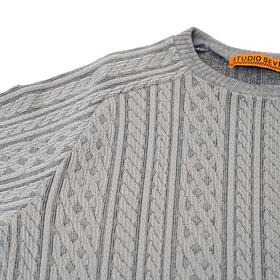 STUDIO SEVEN EMB Cable Knit Crew Sweat 詳細画像