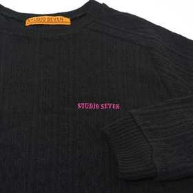 STUDIO SEVEN EMB Cable Knit Crew Sweat 詳細画像