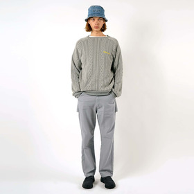 STUDIO SEVEN EMB Cable Knit Crew Sweat 詳細画像