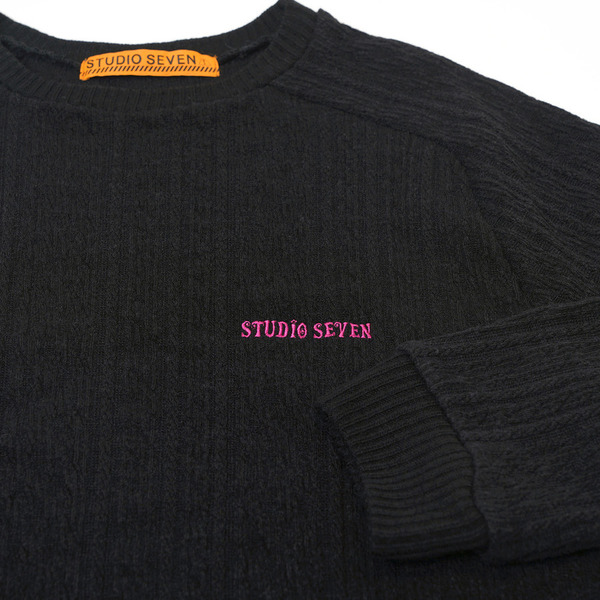 STUDIO SEVEN EMB Cable Knit Crew Sweat 詳細画像 O.White 4