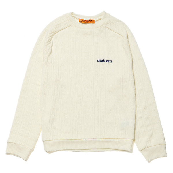 STUDIO SEVEN EMB Cable Knit Crew Sweat 詳細画像 O.White 1